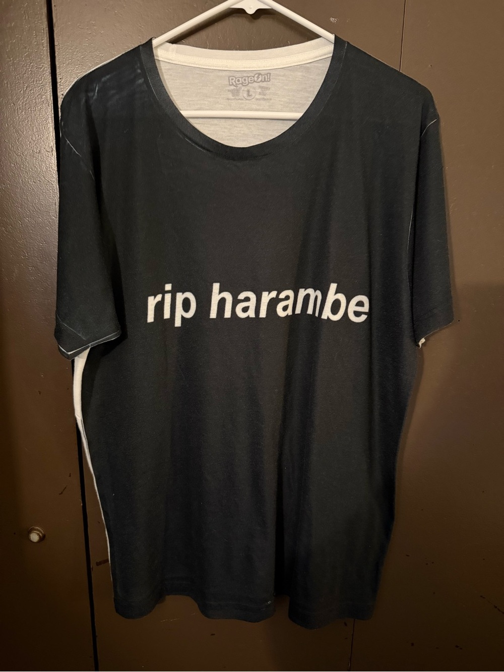 RageOn® Black "rip harambe" Short Sleeve Graphic Tee
